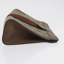 GUCCI GG Supreme Web Sherry Line Clutch Bag PVC Beige 89 01 002 Auth ti3823-3