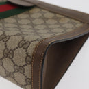 GUCCI GG Supreme Web Sherry Line Clutch Bag PVC Beige 89 01 002 Auth ti3823-8