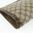 GUCCI GG Supreme Web Sherry Line Clutch Bag PVC Beige 89 01 033 Auth ti3825-16