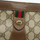 GUCCI GG Supreme Web Sherry Line Clutch Bag PVC Beige 89 01 033 Auth ti3825-8