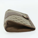 GUCCI GG Supreme Web Sherry Line Clutch Bag PVC Beige 89 01 033 Auth ti3825-4