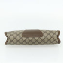 GUCCI GG Supreme Web Sherry Line Clutch Bag PVC Beige 89 01 033 Auth ti3825-6