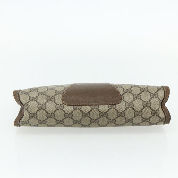 GUCCI GG Supreme Web Sherry Line Clutch Bag PVC Beige 89 01 033 Auth ti3825