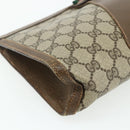 GUCCI GG Supreme Web Sherry Line Clutch Bag PVC Beige 89 01 033 Auth ti3825-14