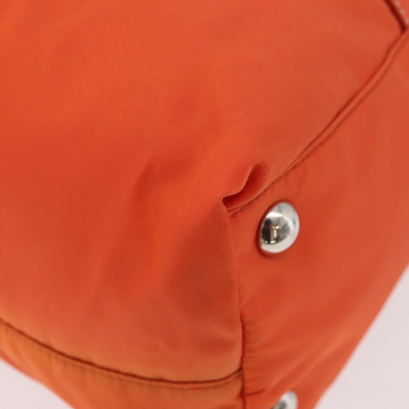 PRADA Hand Bag Nylon 2way Orange Silver Auth ti3826