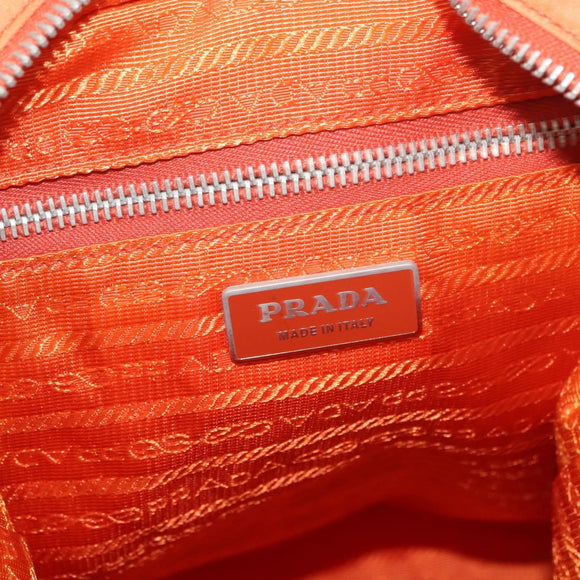 PRADA Hand Bag Nylon 2way Orange Silver Auth ti3826