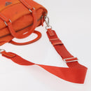 PRADA Hand Bag Nylon 2way Orange Silver Auth ti3826-8