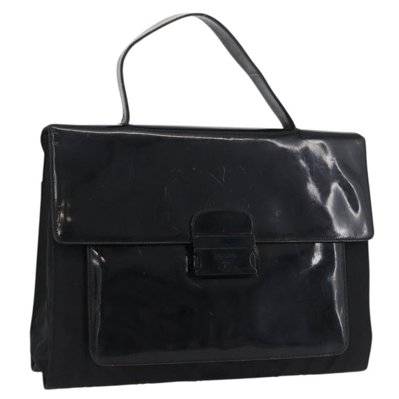 PRADA Business Bag Nylon Black Silver Auth ti3827