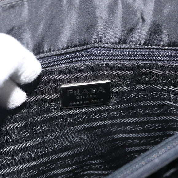 PRADA Business Bag Nylon Black Silver Auth ti3827