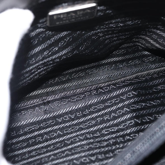 PRADA Business Bag Nylon Black Silver Auth ti3827