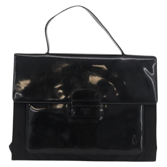 PRADA Business Bag Nylon Black Silver Auth ti3827