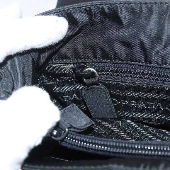 PRADA Business Bag Nylon Black Silver Auth ti3827