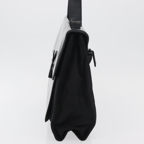 PRADA Business Bag Nylon Black Silver Auth ti3827