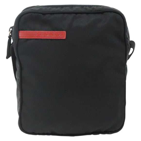 PRADA Sports Shoulder Bag Nylon Black Silver Auth ti3828