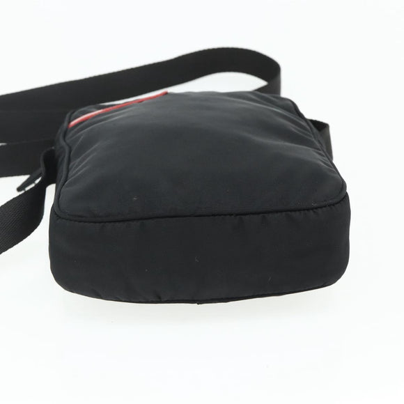 PRADA Sports Shoulder Bag Nylon Black Silver Auth ti3828