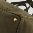 PRADA Canapa MM Hand Bag Canvas 2way Khaki Gold Auth ti3829-16