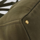 PRADA Canapa MM Hand Bag Canvas 2way Khaki Gold Auth ti3829-17
