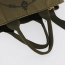 PRADA Canapa MM Hand Bag Canvas 2way Khaki Gold Auth ti3829-7