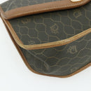 Christian Dior Honeycomb Canvas Shoulder Bag PVC Khaki Gold Auth ti3832-14