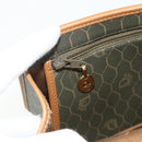 Christian Dior Honeycomb Canvas Shoulder Bag PVC Khaki Gold Auth ti3832-20