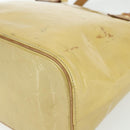 LOUIS VUITTON Monogram Vernis Houston Hand Bag Beige M91004 LV Auth ti3833-9