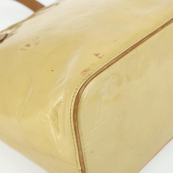 LOUIS VUITTON Monogram Vernis Houston Hand Bag Beige M91004 LV Auth ti3833