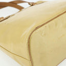 LOUIS VUITTON Monogram Vernis Houston Hand Bag Beige M91004 LV Auth ti3833-16