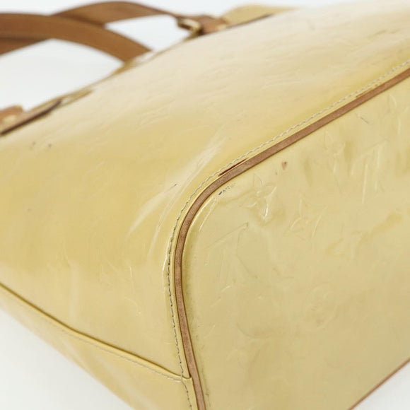 LOUIS VUITTON Monogram Vernis Houston Hand Bag Beige M91004 LV Auth ti3833