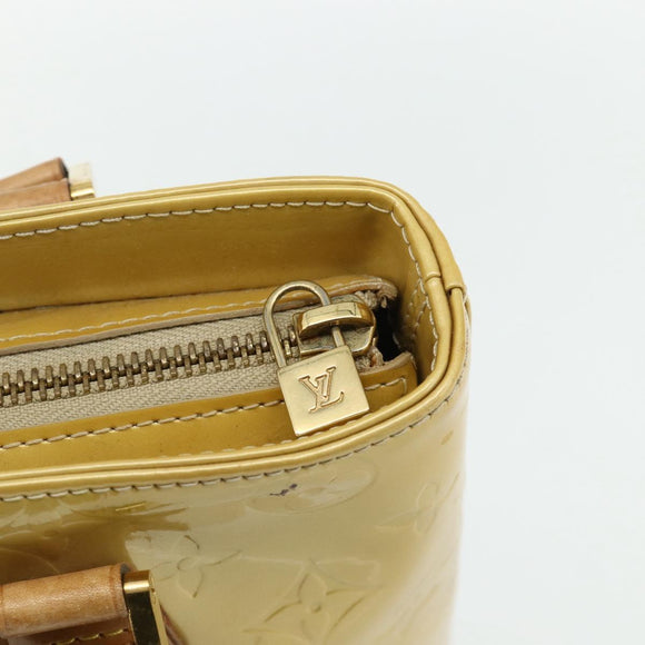 LOUIS VUITTON Monogram Vernis Houston Hand Bag Beige M91004 LV Auth ti3833