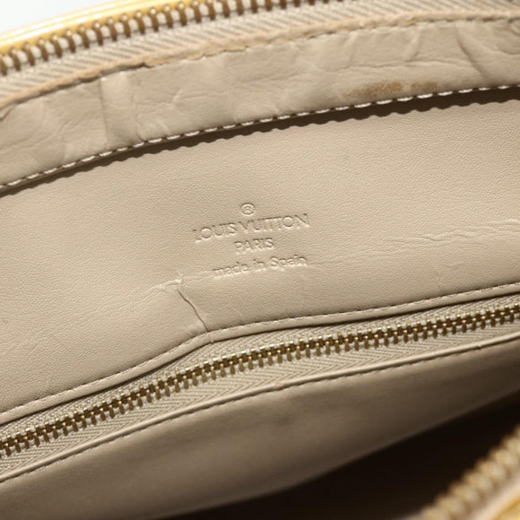 LOUIS VUITTON Monogram Vernis Houston Hand Bag Beige M91004 LV Auth ti3833