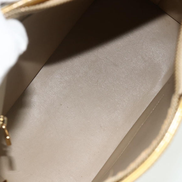LOUIS VUITTON Monogram Vernis Houston Hand Bag Beige M91004 LV Auth ti3833