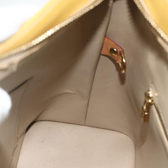 LOUIS VUITTON Monogram Vernis Houston Hand Bag Beige M91004 LV Auth ti3833