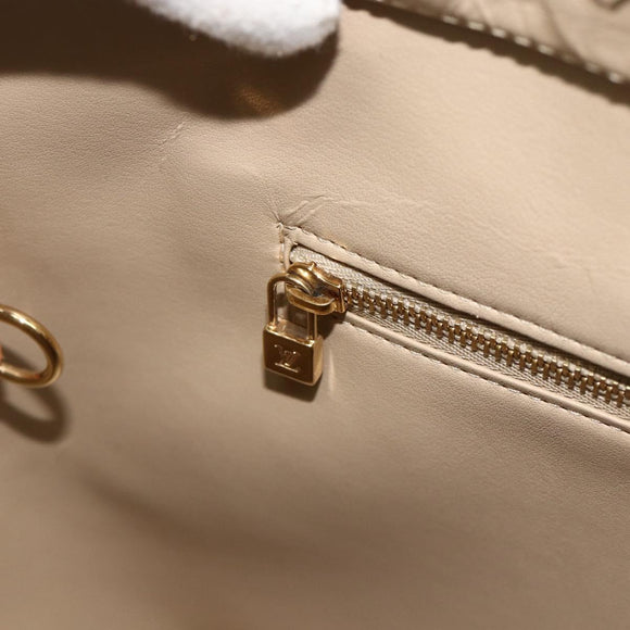 LOUIS VUITTON Monogram Vernis Houston Hand Bag Beige M91004 LV Auth ti3833