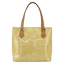 LOUIS VUITTON Monogram Vernis Houston Hand Bag Beige M91004 LV Auth ti3833-13