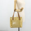 LOUIS VUITTON Monogram Vernis Houston Hand Bag Beige M91004 LV Auth ti3833-23