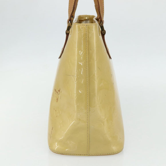 LOUIS VUITTON Monogram Vernis Houston Hand Bag Beige M91004 LV Auth ti3833