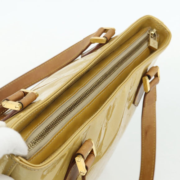LOUIS VUITTON Monogram Vernis Houston Hand Bag Beige M91004 LV Auth ti3833