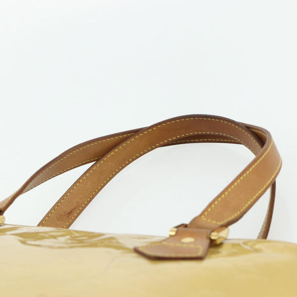 LOUIS VUITTON Monogram Vernis Houston Hand Bag Beige M91004 LV Auth ti3833