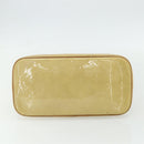 LOUIS VUITTON Monogram Vernis Houston Hand Bag Beige M91004 LV Auth ti3833-5