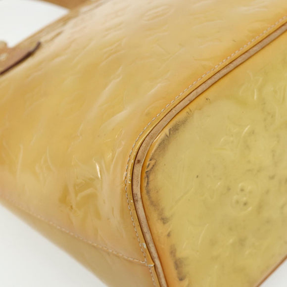 LOUIS VUITTON Monogram Vernis Houston Hand Bag Beige M91004 LV Auth ti3835