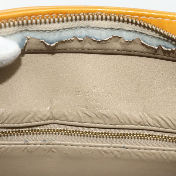 LOUIS VUITTON Monogram Vernis Houston Hand Bag Beige M91004 LV Auth ti3835