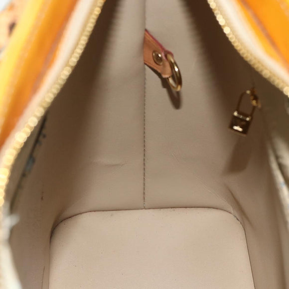 LOUIS VUITTON Monogram Vernis Houston Hand Bag Beige M91004 LV Auth ti3835