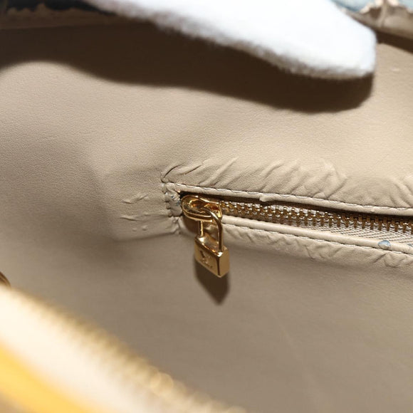 LOUIS VUITTON Monogram Vernis Houston Hand Bag Beige M91004 LV Auth ti3835