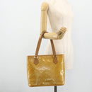 LOUIS VUITTON Monogram Vernis Houston Hand Bag Beige M91004 LV Auth ti3835-23