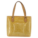 LOUIS VUITTON Monogram Vernis Houston Hand Bag Beige M91004 LV Auth ti3835-3