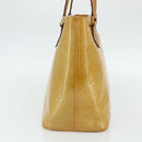 LOUIS VUITTON Monogram Vernis Houston Hand Bag Beige M91004 LV Auth ti3835-4