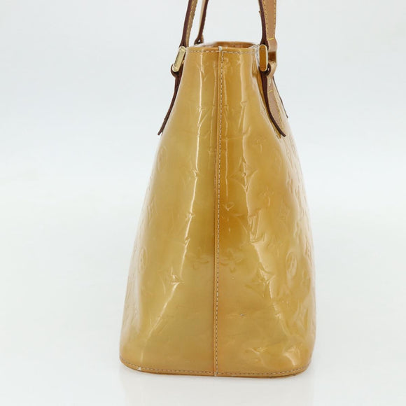 LOUIS VUITTON Monogram Vernis Houston Hand Bag Beige M91004 LV Auth ti3835