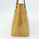 LOUIS VUITTON Monogram Vernis Houston Hand Bag Beige M91004 LV Auth ti3835-5