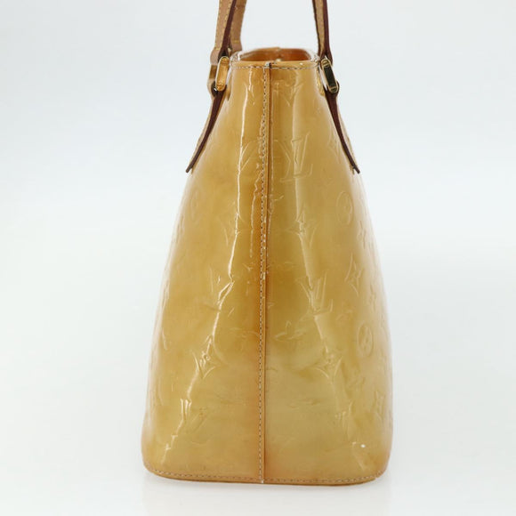 LOUIS VUITTON Monogram Vernis Houston Hand Bag Beige M91004 LV Auth ti3835