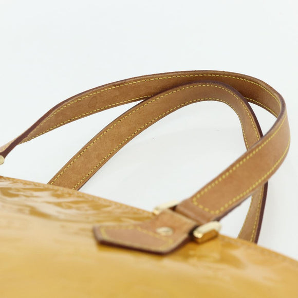 LOUIS VUITTON Monogram Vernis Houston Hand Bag Beige M91004 LV Auth ti3835
